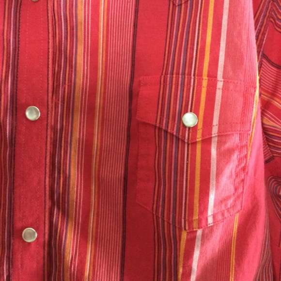 Retro Wrangler Rancher Western Rodeo Pearl Snap Button Shirt - Picture 3 of 8